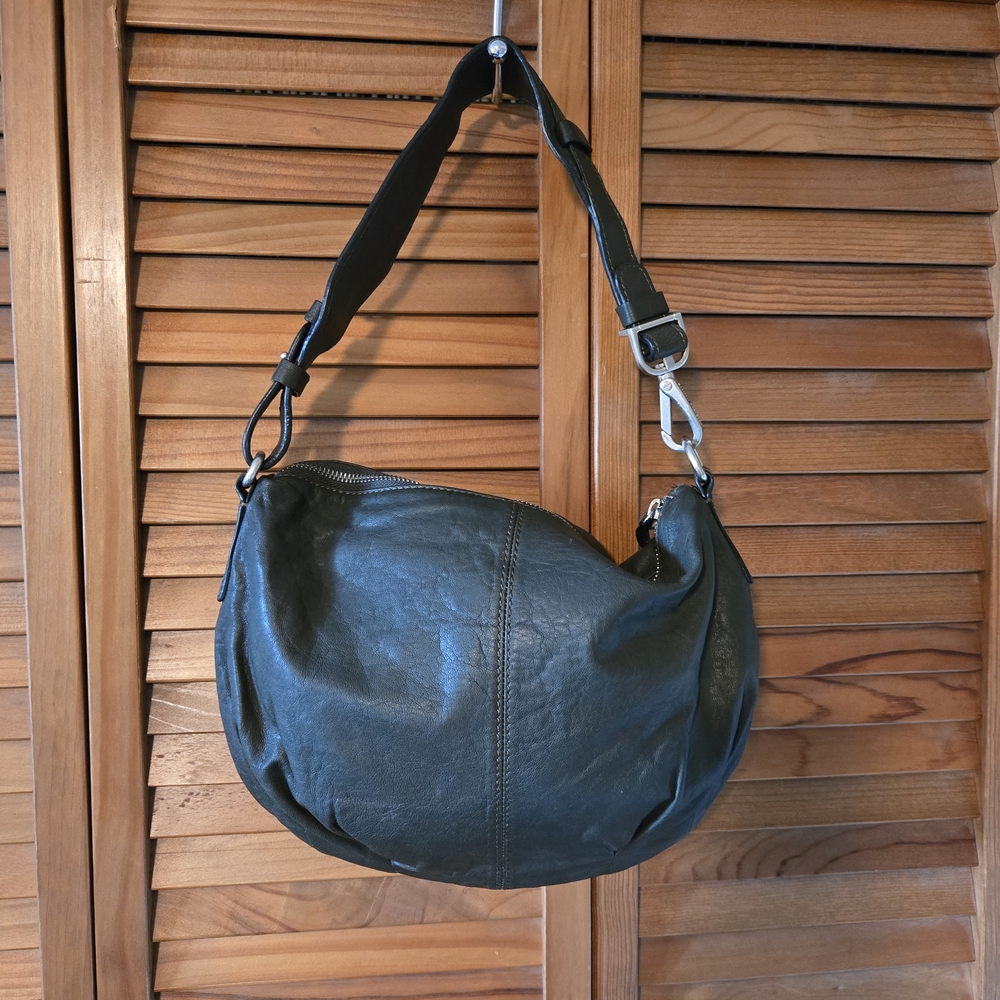 Banana Republic Dark Olive Green Leather Shoulder Bag